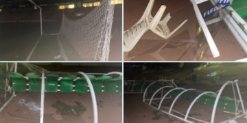 Ugly Scenes As Fans Vandalise Abuja Stadium After Nigeria Loses Out on World Cup Spot To Ghana